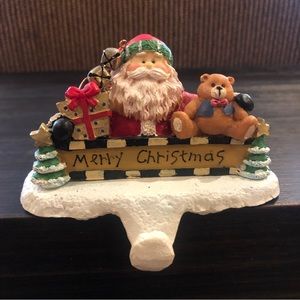 Merry Christmas Vintage Santa Stocking Holder